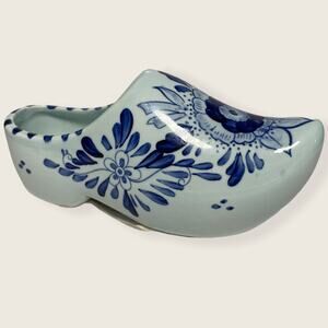 Delft Blauw Hand Painted 6.5" Ceramic Dutch Holland Clog Shoe Wall Pocket